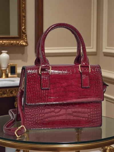 Geantă mică de damă lăcuită din piele ecologică Veluna