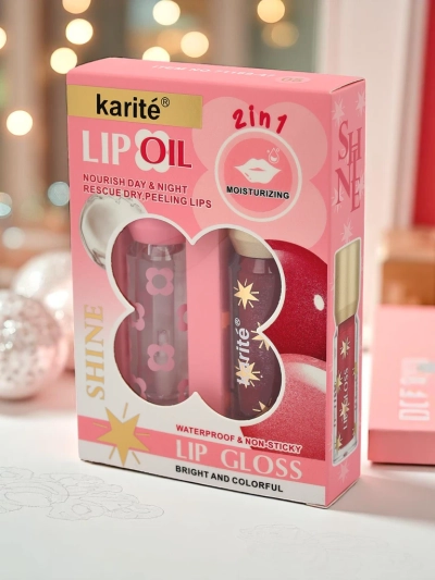 2-în-1 Sclipici și luciu de buze transparent Ruby Woo