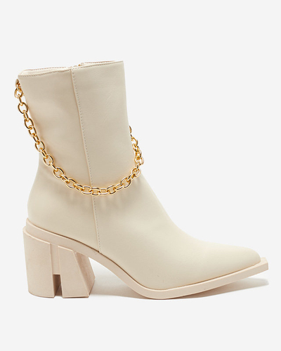 Cizme crem pe stâlp cu lanț Somlid - Încălțăminte