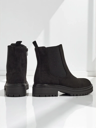 Botine de damă stil Chelsea din piele ecologică întoarsă Yorves