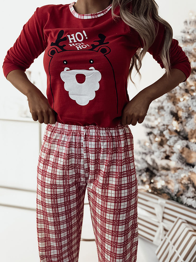 Royalfashion Red Christmas pijama de 2 piese pentru femei