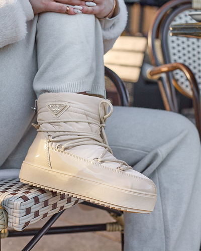 Royalfashion Cizme de damă slip-on cizme de zăpadă a'la în bej Nevsone