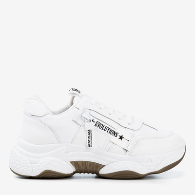 Białe sportowe sneakersy damskie Lyonea - Obuwie