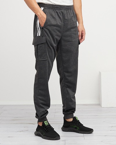 Pantaloni de trening pentru bărbați gri închis - Îmbrăcăminte