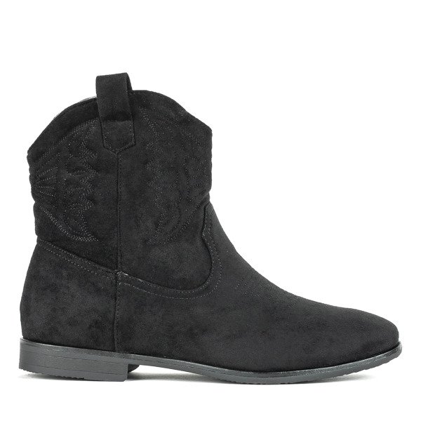 Czarne kowbojki na krytym koturnie Yuki - Obuwie