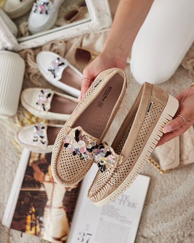 Royalfashion Mocasini traforați cu mărgele pentru femei Nasfali