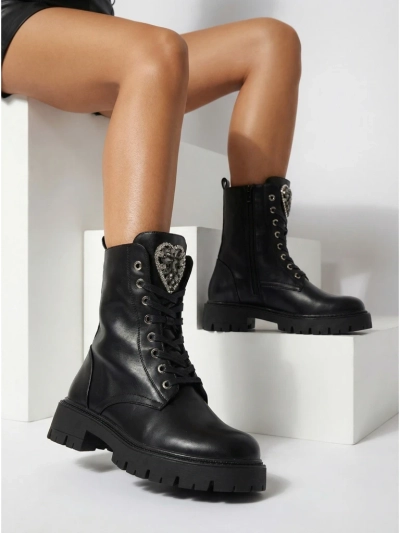 Botki Damskie Luna Czarne Skórzane Eleganckie na Jesień