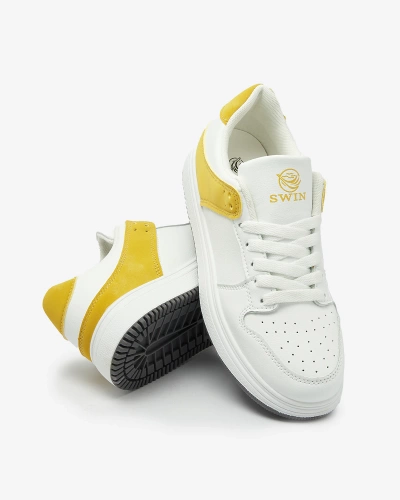 Royalfashion Mustard alb Pantofi sport pentru femei Elevace