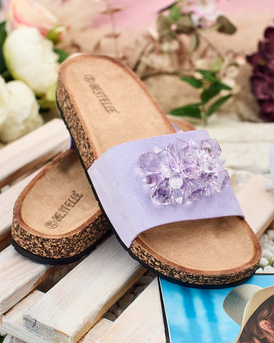 Royalfashion Șlapi de damă Villo cu pietre prețioase