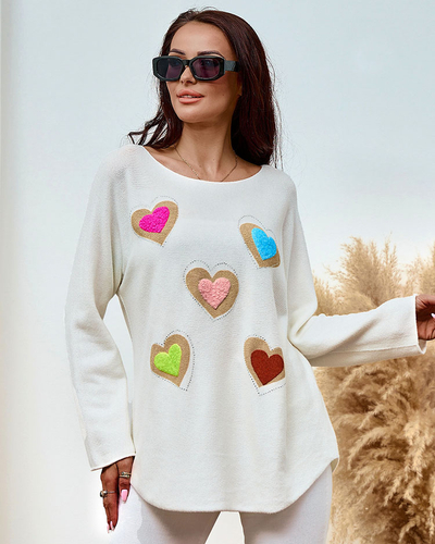 Royalfashion Pulover subțire de damă cu inimioare