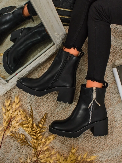 Botine de damă cu toc gros Ashen Life