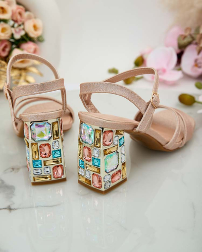 Royalfashion Sandale de damă Solepte cu strasuri
