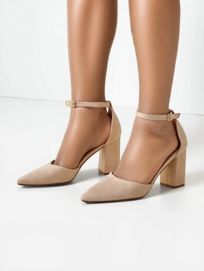 Royalfashion Pantofi cu toc pentru femei din eco-suede Caldeno