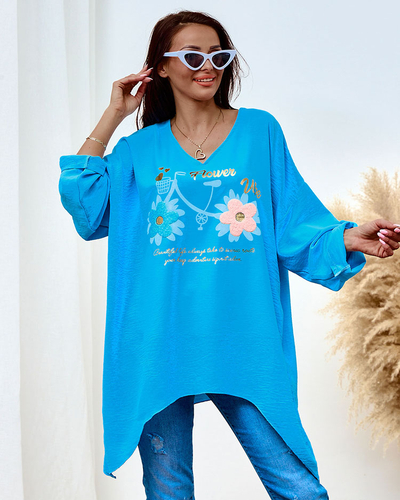 Royalfashion Bluză cu imprimeu mai lungă pentru femei