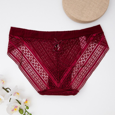 Chiloți de dantelă maro pentru femei - Lenjerie intimă