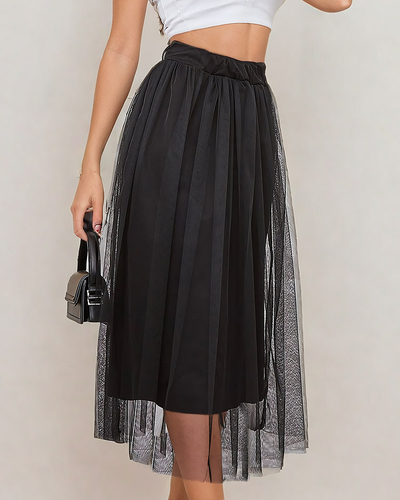 Royalfashion Fustă midi cu două straturi pentru femei
