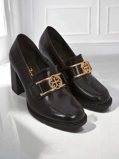 Loafers meri Persephone Nero pos eko logikal deri gold bakle sey