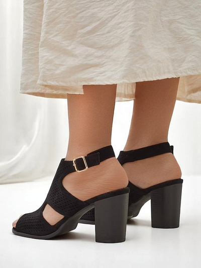 Royalfashion sandale decupate cu toc bloc pentru femei Abetle