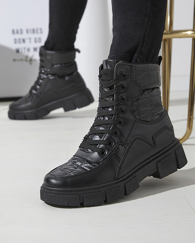 OUTLET Cizme negre de damă neizolate de tip bagger Qertera- Footwear