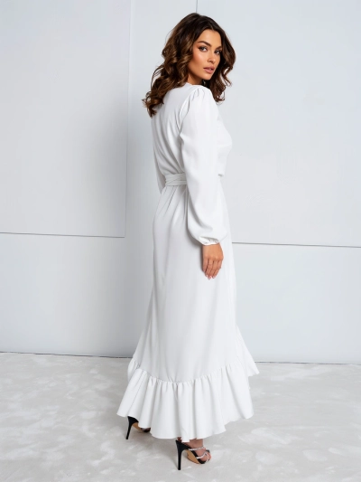 Royalfashion Rochie midi legată pentru femei cu volane