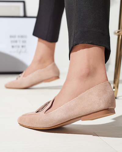 Mocasini de damă maro deschis cu ornament în asortare Jeterika - Încălțăminte