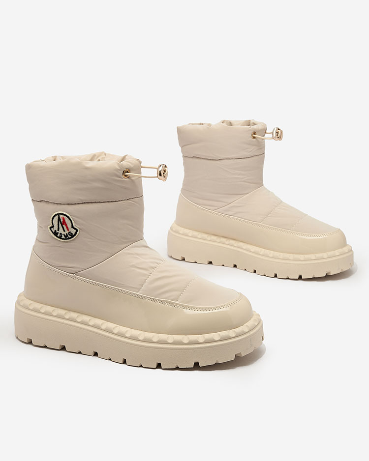 Royalfashion Cizme de zăpadă slip-on pentru femei de culoare crem Ireda