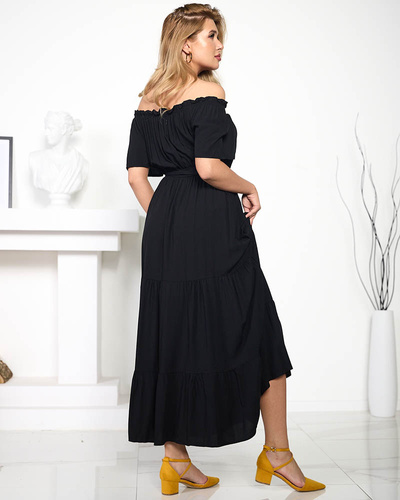 Rochie maxi neagra cu talie elastica - Imbracaminte