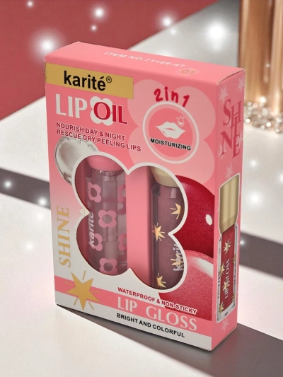 Fiercely Red 2in1 গ্লিটার লিপ গ্লস এন্ড ক্লিয়ার লিপ গ্লস