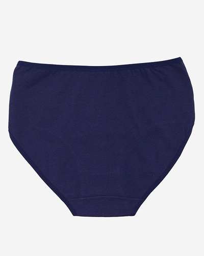 Chiloți de damă din bumbac albastru marin cu model PLUS SIZE - Lenjerie intimă