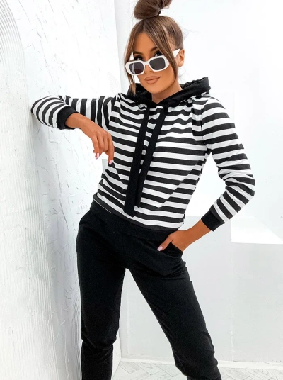 Royalfashion Set pentru femei din bumbac cu dungi