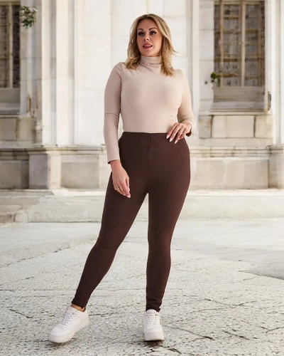 Royalfashion Pantaloni treggings izolați pentru femei PLUS SIZE