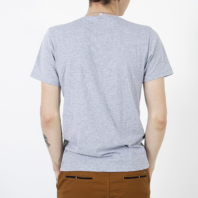 Tricou bărbătesc imprimat din bumbac gri - Îmbrăcăminte