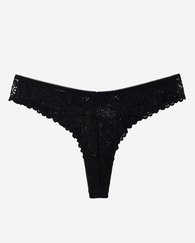 Chiloți tanga damă neagră din dantelă - Lenjerie intimă