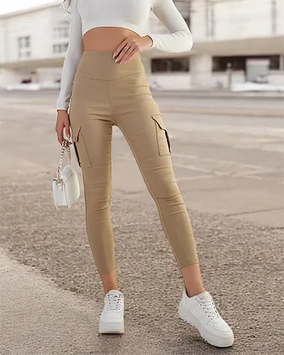 Royalfashion Pantaloni de luptă pentru femei din material textil