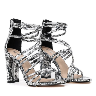 Sandały na wysokim słupku a'la skóra węża Almidia - Obuwie