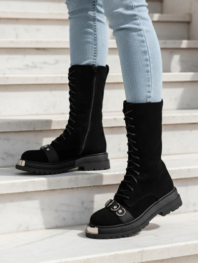 Royalfashion Cizme cu șiret pentru femei Werces