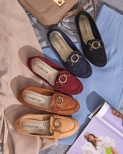 Mocasini din piele ecologica camel Brussi - Incaltaminte