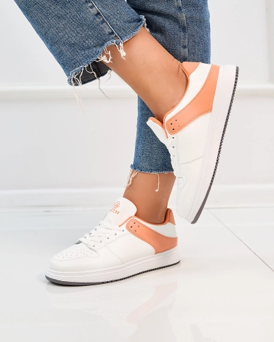Royalfashion Pantofi sport de damă albi și portocalii Elevace