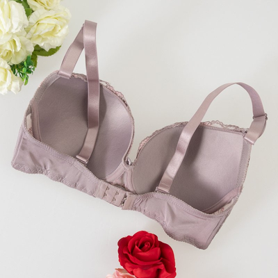 Sutien căptușit violet cu dantelă - Lenjerie de corp