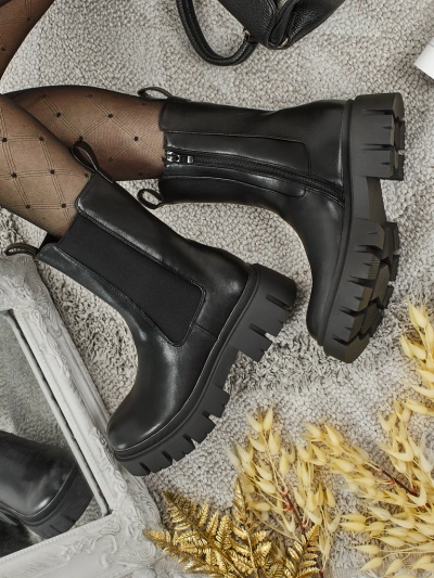 Botine înalte de damă din piele ecologică Dorvella