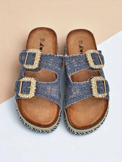 Sandale dama Royalfashion cu catarame cu pietre strălucitoare GlamCork