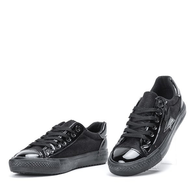 Czarne trampki z gwiazdką Christine - Obuwie