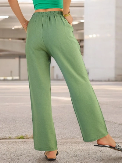 Royalfashion Pantaloni largi din țesătură pentru femei