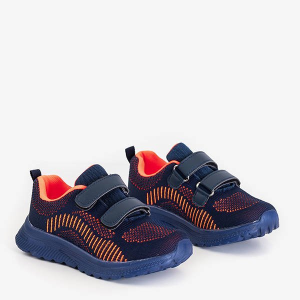 Pantofi sport copii bleumarin cu inserții portocalii Nerida - Încălțăminte