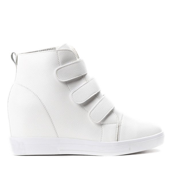 Białe sneakersy na koturnie Ellen- Obuwie