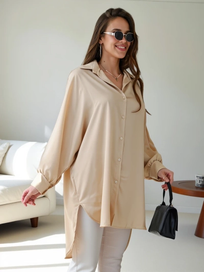 Royalfashion Cămașă lungă supradimensionată pentru femei
