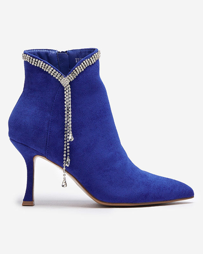 OUTLET Cizme stiletto cobalt cu zirconii Mehilla- Footwear