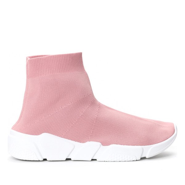 Różowe obuwie z tekstylną cholewką- Obuwie