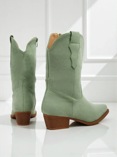 Botine cowboy de damă din piele ecologică întoarsă SpireHush