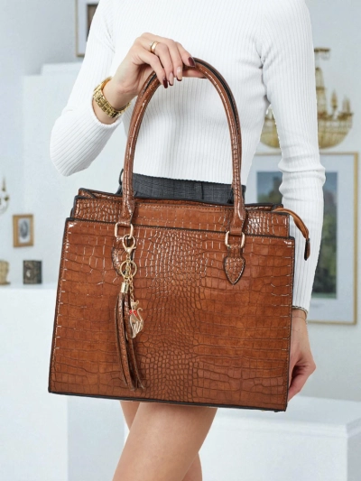 Geantă de damă shopper din piele ecologică cu imprimeu Seraphyne